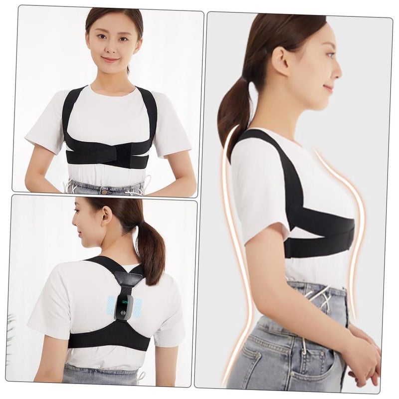 Abaodam Smart Adjustable Hunchback Corrector Back Brace With Shoulder Support Belt For Adults Black Posture Trainer For Upper Back Alignment - Image 4