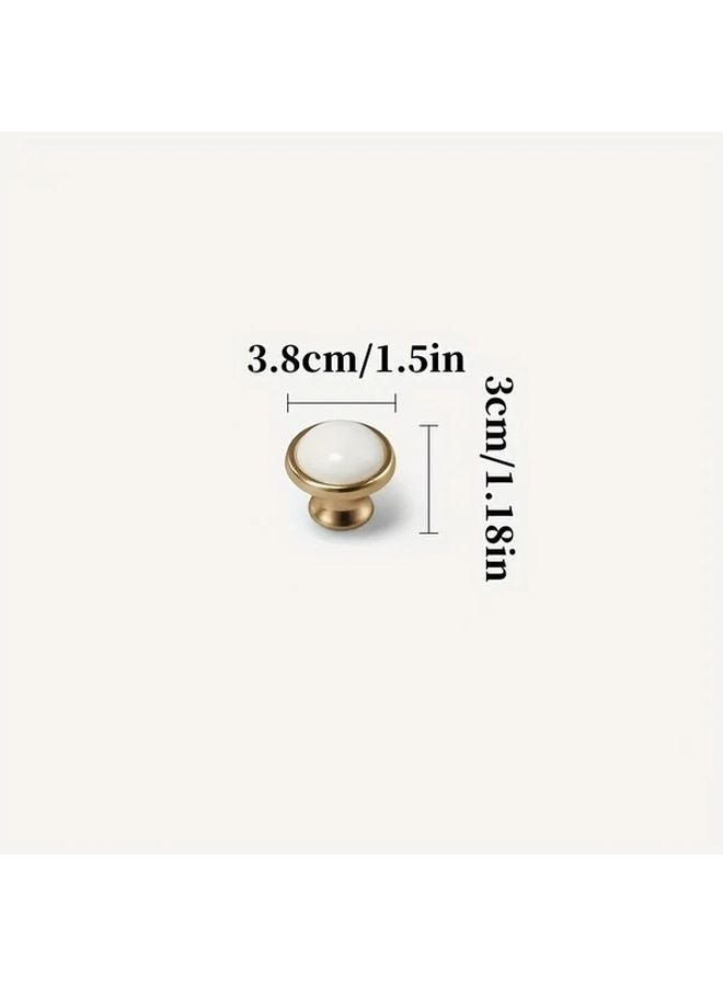 4pcs White Ceramic Cabinet Handles Modern Minimalist Kitchen Drawer Pulls Spherical Cover - Image 3