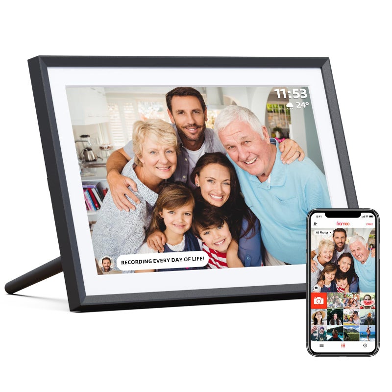 ARZOPA Frameo Digital Picture Frame 10.1 Inch Smart WiFi Digital Photo Frame 32GB with 1280x800 IPS Touch Screen, Auto-Rotate and Slideshow, Easy Setup to Share Photos Or Videos from Anywhere Anytime - Image 1