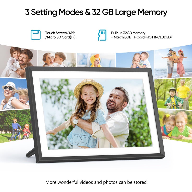 ARZOPA Frameo Digital Picture Frame 10.1 Inch Smart WiFi Digital Photo Frame 32GB with 1280x800 IPS Touch Screen, Auto-Rotate and Slideshow, Easy Setup to Share Photos Or Videos from Anywhere Anytime - Image 4