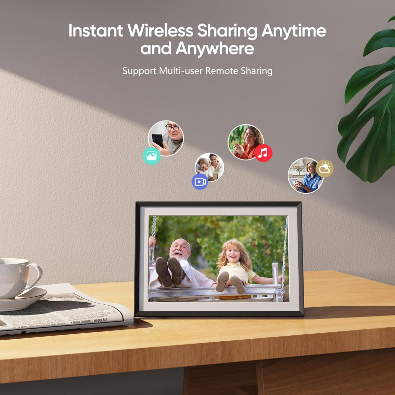 ARZOPA Frameo Digital Picture Frame 10.1 Inch Smart WiFi Digital Photo Frame 32GB with 1280x800 IPS Touch Screen, Auto-Rotate and Slideshow, Easy Setup to Share Photos Or Videos from Anywhere Anytime - Image 2