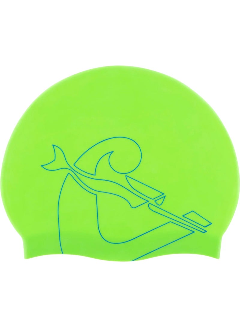 Cressi Ricky JR Swim Cap Lime - Image 2