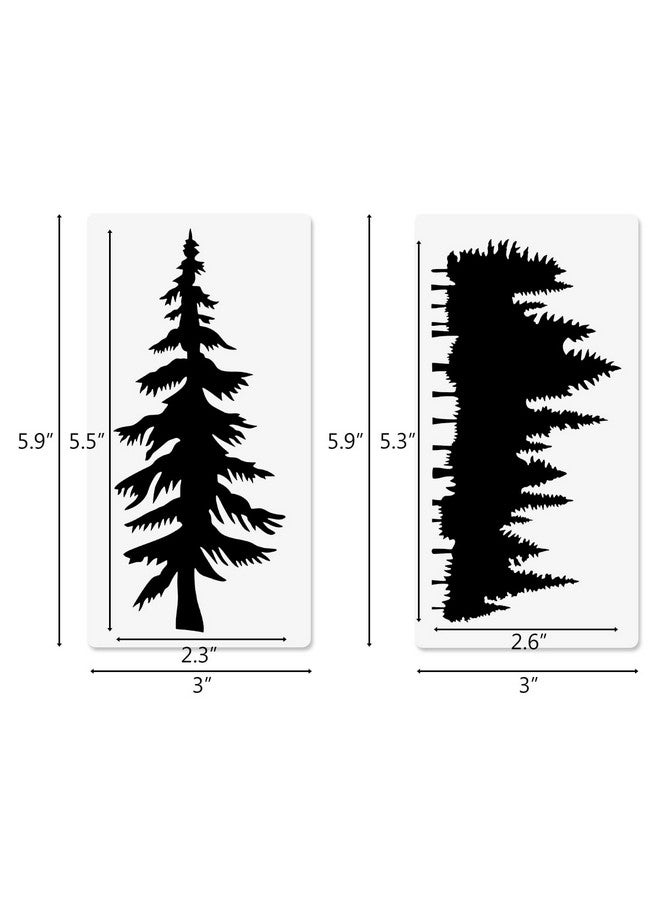 CODOHI 15 Pcs Trees Stencils, Pine Fir Cypress Cedar 3"X6", Christmas Trees Forest Stencils For Painting, Reusable Tree Templates For Window Wood Wall Canvas Holiday Decor - Image 2