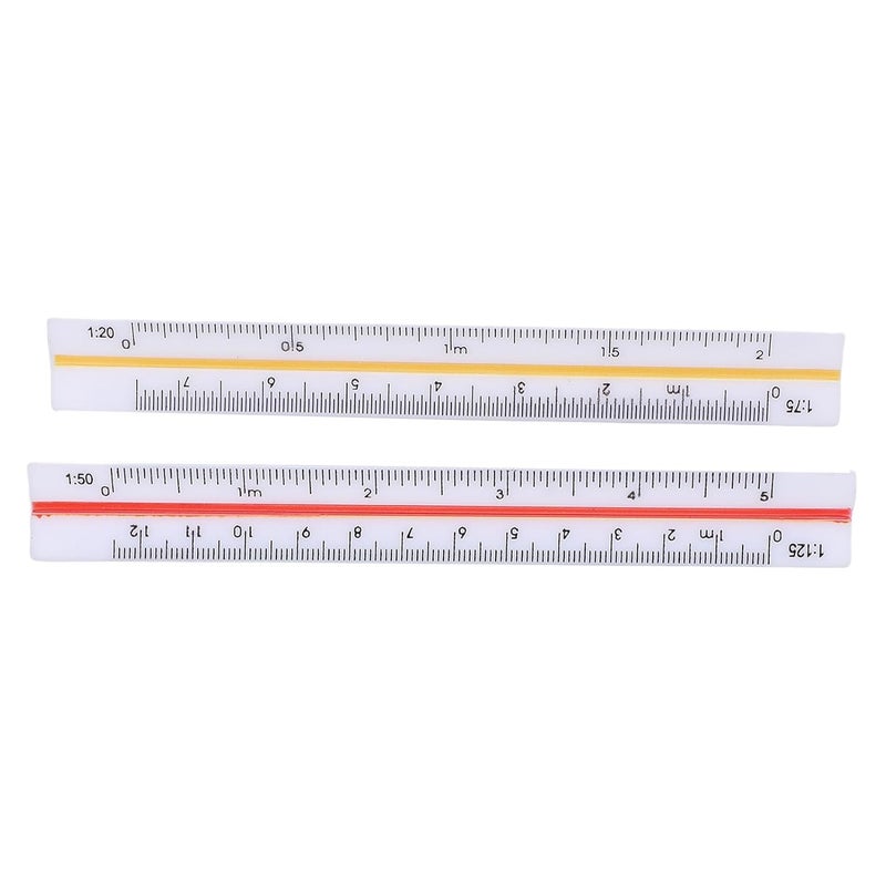 مسطرة مهندسين بلاستيكية مثلثة PS بمقياس 6 نسب للطلاب والمحترفين - Image 1