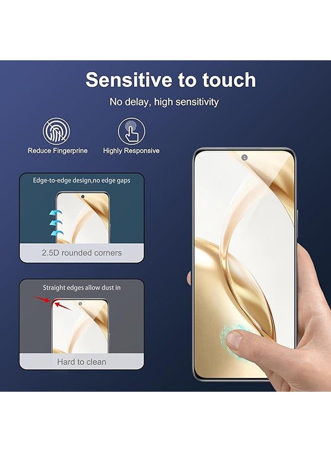 2 Pack Honor 200 5G Screen Protector, 9H Tempered Glass Screen Protector for Honor 200 5G, Premium 3D Curved Edge Guard Film，Case Friendly, Anti-Scratch Film (Edge Adhesive) - Image 3