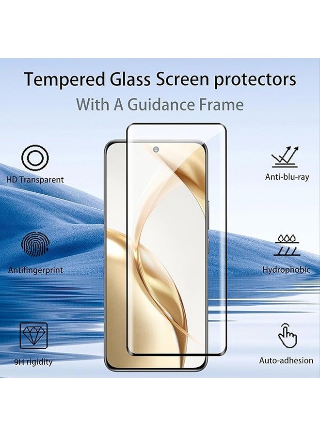 2 Pack Honor 200 5G Screen Protector, 9H Tempered Glass Screen Protector for Honor 200 5G, Premium 3D Curved Edge Guard Film，Case Friendly, Anti-Scratch Film (Edge Adhesive) - Image 2