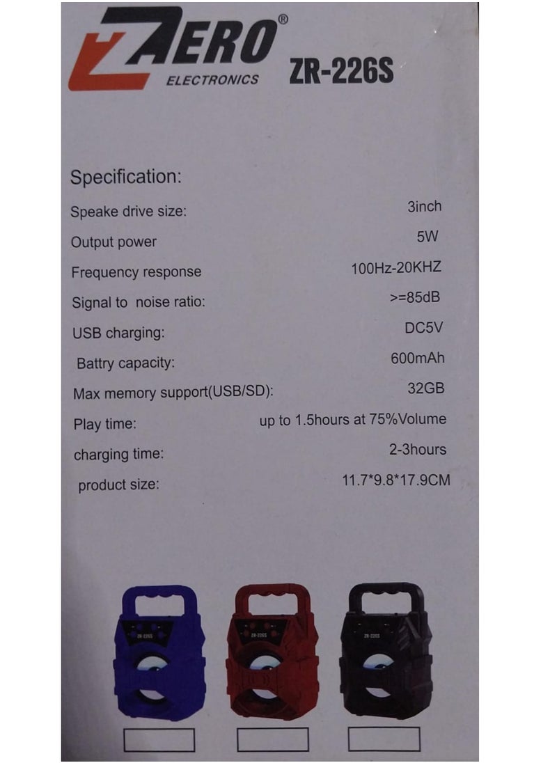 Zero - Zero Speaker.Zero Zr-226S Bluetooth Radio, Flash Memory Card - Image 1