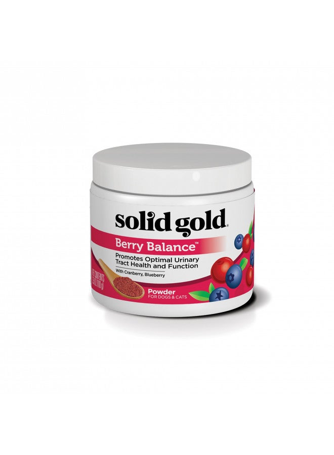 Solid Gold Cranberry Supplement for Dogs & Cats for Urinary Tract Health - Berry Balance UTI + Bladder + Kidney Support for Cats and Dogs with Antioxidants - Cranberry Powder - 3.5 oz - Image 1