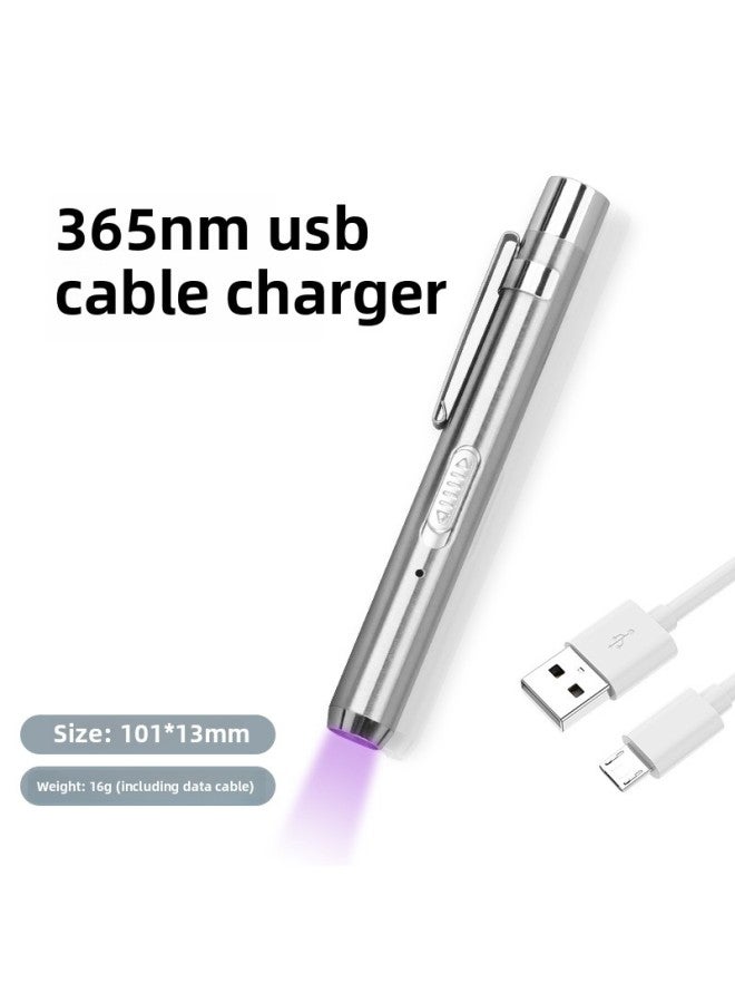 Mini Portable 365 Stainless Steel Engraved Logo Uv Fluorescent Agent Tester Pen Ultraviolet Light Face Mask Daily Use Items