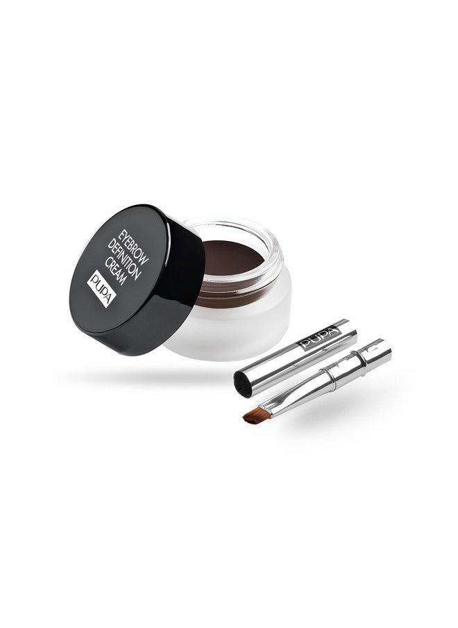PUPA - Milano Eyebrow Definition Cream Perfect For Sculpting Eyebrows Great Color Payoff Natural Looking Results Smooth Super Pigment Texture Long Lasting Hold 005 True Ebony 0.09 Oz - Image 1