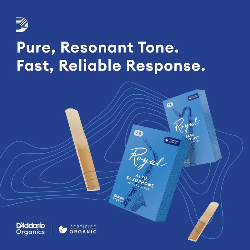 D'Addario Rico Royal 2.5 Strength Reeds for Baritone Saxophone - Pack of 10 - Image 4