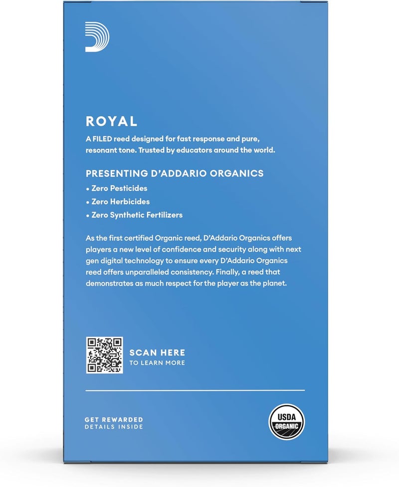 D'Addario Rico Royal 2.5 Strength Reeds for Baritone Saxophone - Pack of 10 - Image 2