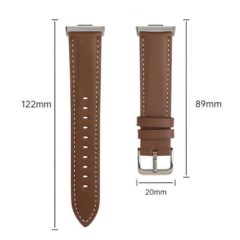 erorex For Huawei Watch Fit 4 / Fit 4 Pro / Fit 3 Leather Watch Band Wristband(Brown) - Image 4