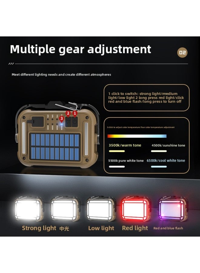 Solar Work Light Type-C Charging With Hook Magnetic Suction Camping Multi-function Projection Work Light-Color:Gray Regular 1K  - Image 4