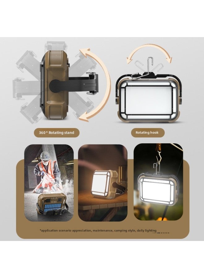 Solar Work Light Type-C Charging With Hook Magnetic Suction Camping Multi-function Projection Work Light-Color:Gray Regular 1K  - Image 5