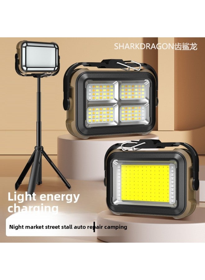 Solar Work Light Type-C Charging With Hook Magnetic Suction Camping Multi-function Projection Work Light-Color:Gray Regular 1K  - Image 2