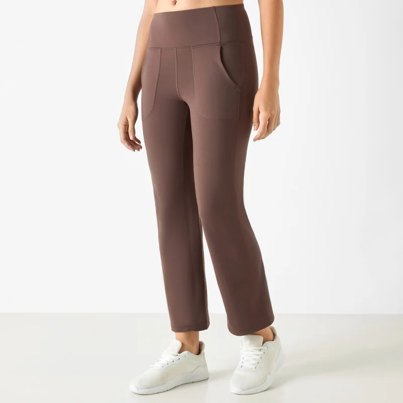 ADOT by Splash Solid Leggings with Elasticated Waistband and Pocket