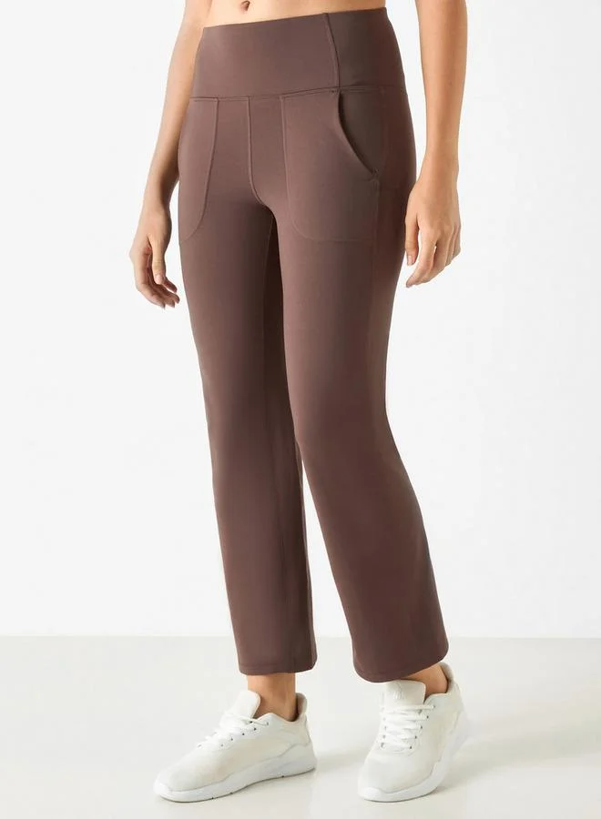 ADOT by Splash Solid Leggings with Elasticated Waistband and Pocket