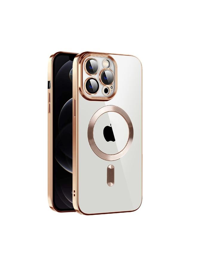 Zaboon Case For iPhone 12 CD Texture Plating TPU MagSafe Phone Case with Lens Film - Image 1