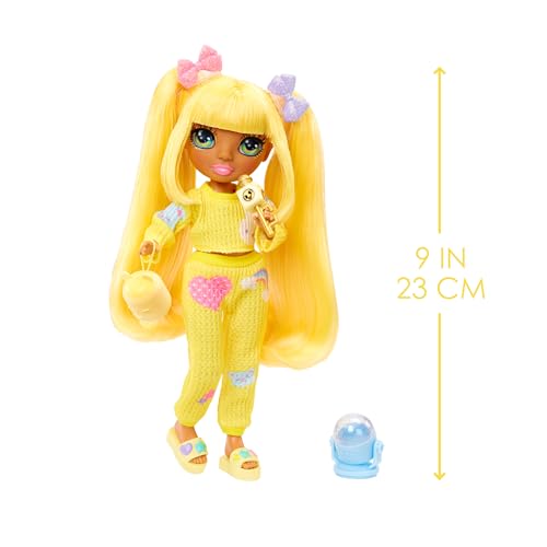 Rainbow High Jr High PJ Party - Sunny, Yellow 9" Posable Blonde Fashion Doll with Soft Onesie, Slippers, Fun Play Accessories, Great Toy Gift for Girls Kids Ages 4-12 Years - Image 3