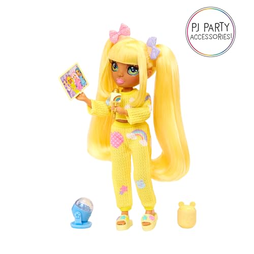 Rainbow High Jr High PJ Party - Sunny, Yellow 9" Posable Blonde Fashion Doll with Soft Onesie, Slippers, Fun Play Accessories, Great Toy Gift for Girls Kids Ages 4-12 Years - Image 5