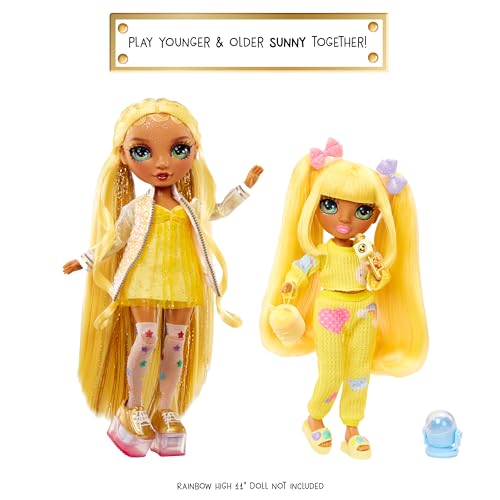 Rainbow High Jr High PJ Party - Sunny, Yellow 9" Posable Blonde Fashion Doll with Soft Onesie, Slippers, Fun Play Accessories, Great Toy Gift for Girls Kids Ages 4-12 Years - Image 4