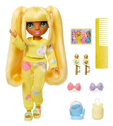 Rainbow High Jr High PJ Party - Sunny, Yellow 9" Posable Blonde Fashion Doll with Soft Onesie, Slippers, Fun Play Accessories, Great Toy Gift for Girls Kids Ages 4-12 Years - Image 2