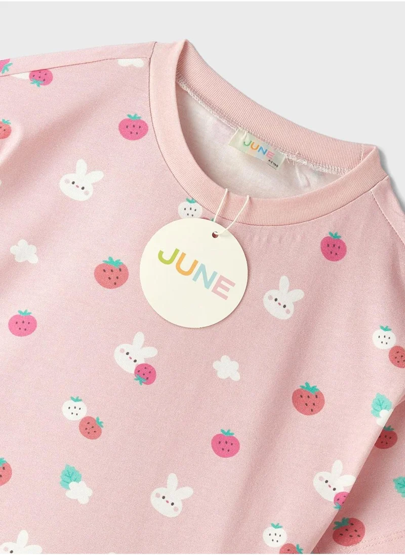 جون Kids Crew Neck T-Shirt And Shorts Set
