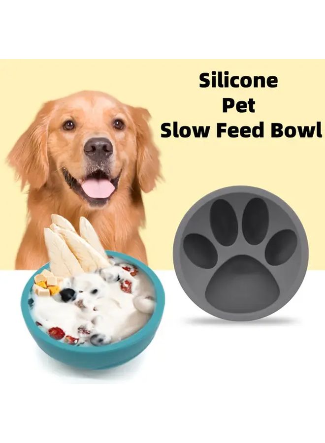Green Slow Feeder Dog Bowl with Raised Edges and Paw Print Design Interactive Slow Eating Bowl for Large Small Dogs and Puppies Durable Chew Resistant Non Toxic Promotes Healthy Digestion Reduces Bloat Risk Easy Clean - Image 3
