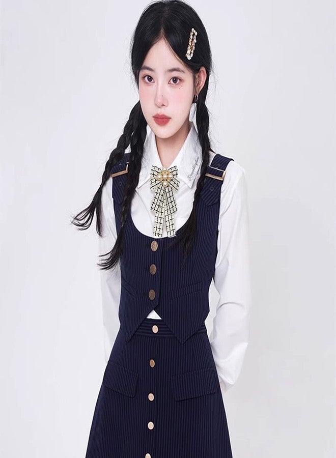 OIDIMS Pearl Bowknot Pre-Tied Brooch Elegant Ribbon Neck Tie Pin for Women Ladies Girls Student Brooches Suit Shirt Pins Fashion Collar Clothing Accessories for Daughter Mom Graduation - Image 4