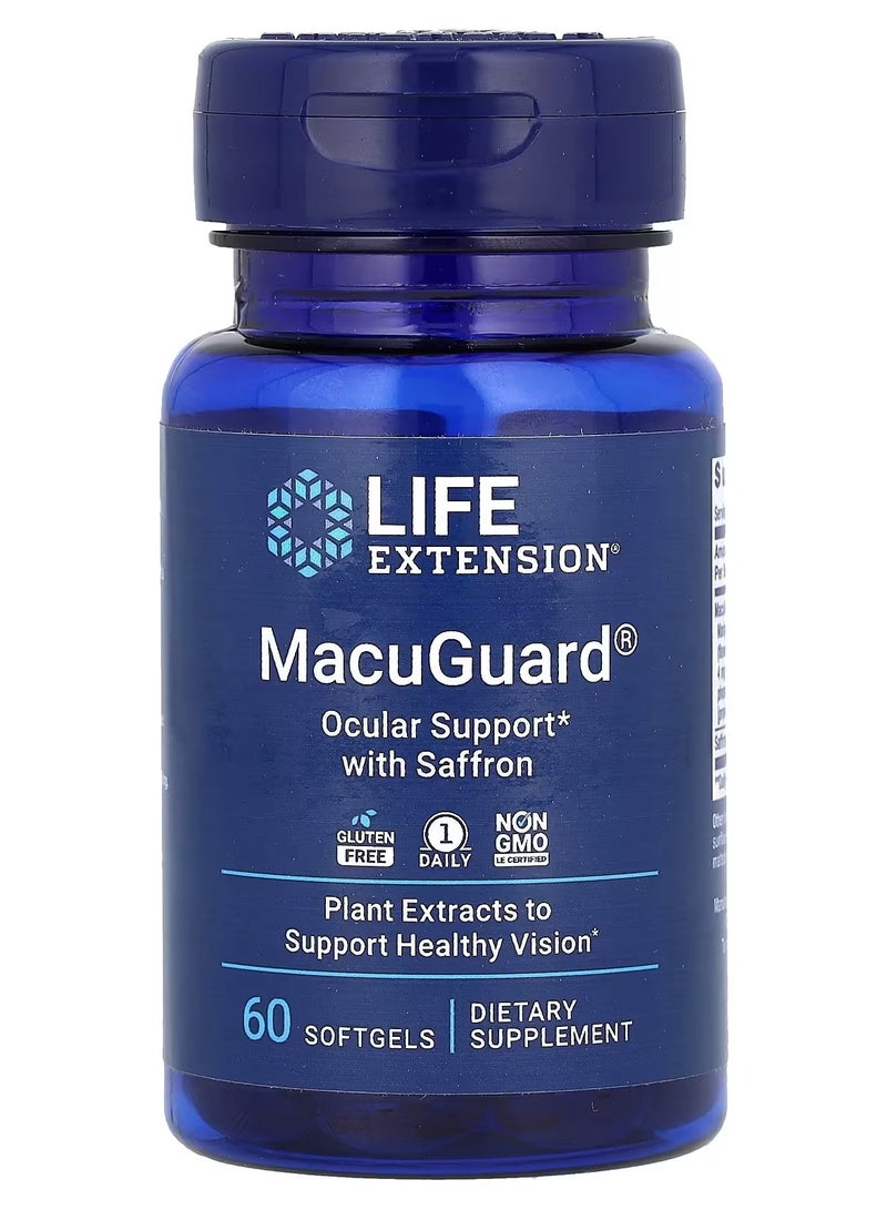 Life Extension, MacuGuard, Ocular Support with Saffron, 60 Softgels - Image 1