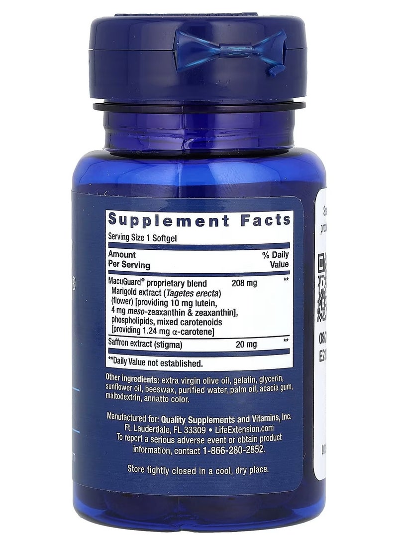 Life Extension, MacuGuard, Ocular Support with Saffron, 60 Softgels - Image 2