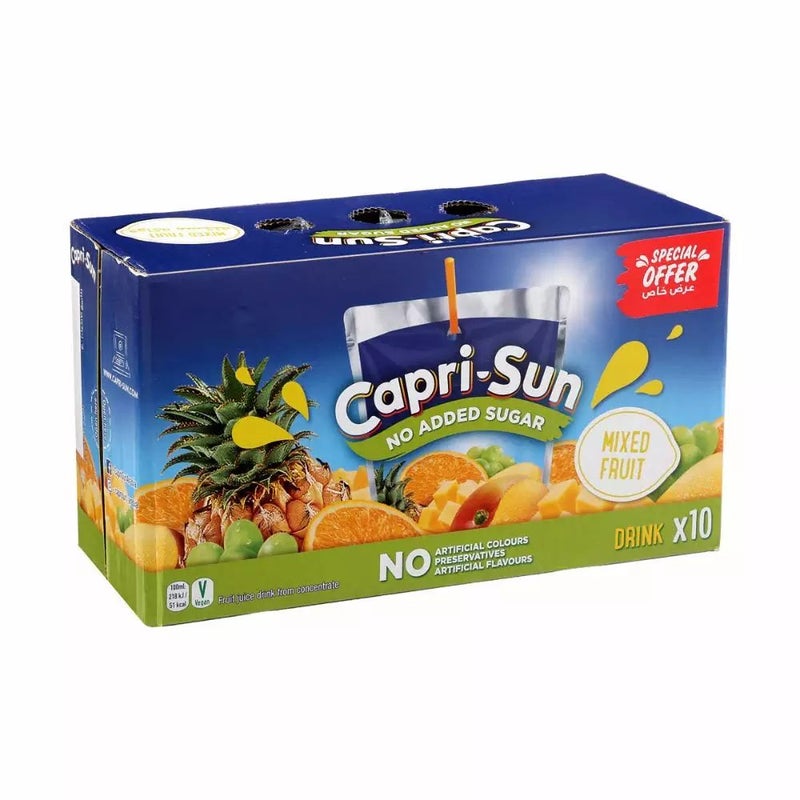 Capri Sun Mix Fruit Flavored Drinking Juice In Pouch- 10X200ml