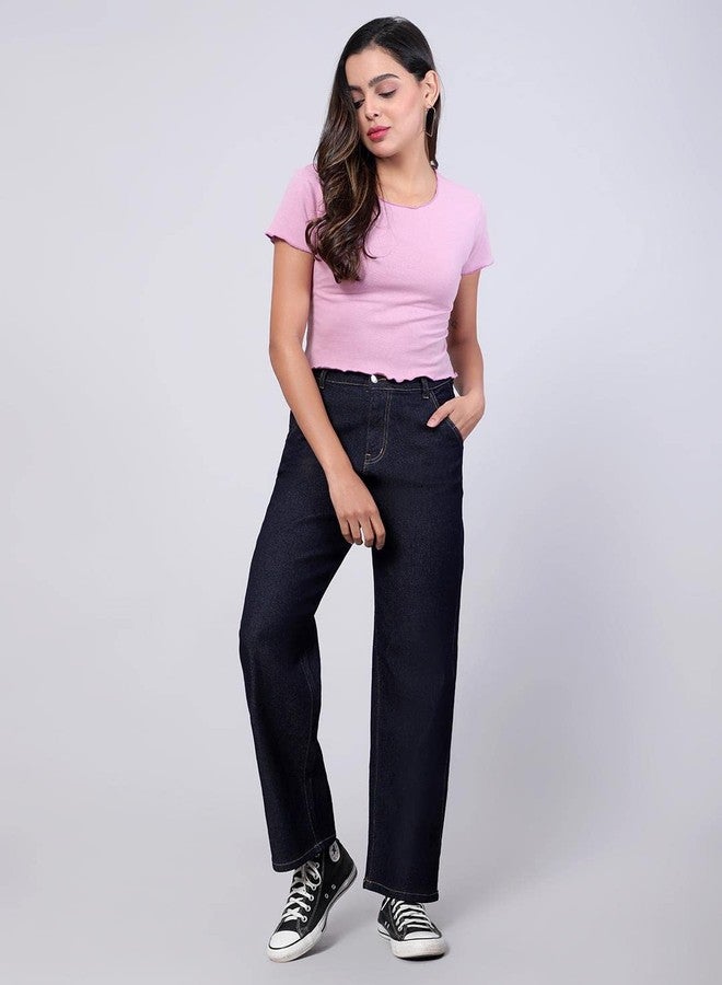 KOTTY Women's High Rise Cotton Lycra Blend Ankle Length Relaxed Fit Jeans - Image 5