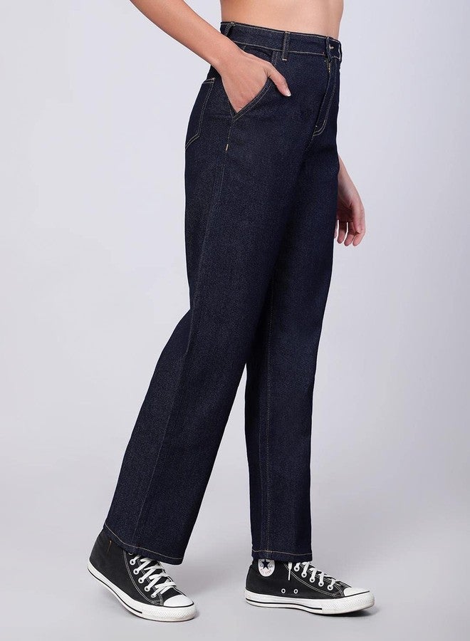 KOTTY Women's High Rise Cotton Lycra Blend Ankle Length Relaxed Fit Jeans - Image 2