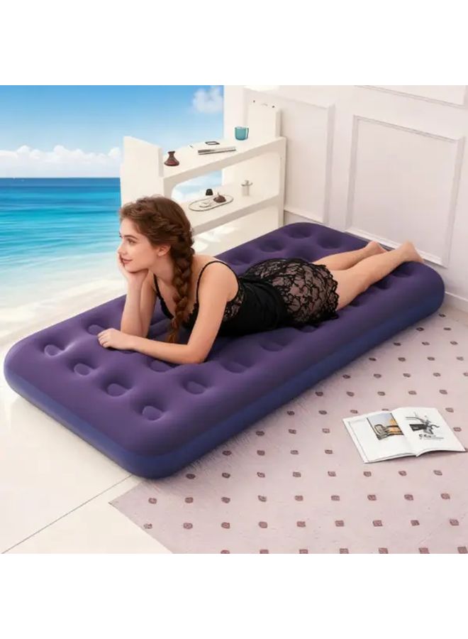 Inflatable Camping Mattress For Two With Foot Pump Portable Durable PVC For Outdoor Beach - Image 3