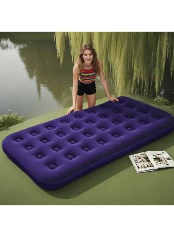 Inflatable Camping Mattress For Two With Foot Pump Portable Durable PVC For Outdoor Beach - Image 4