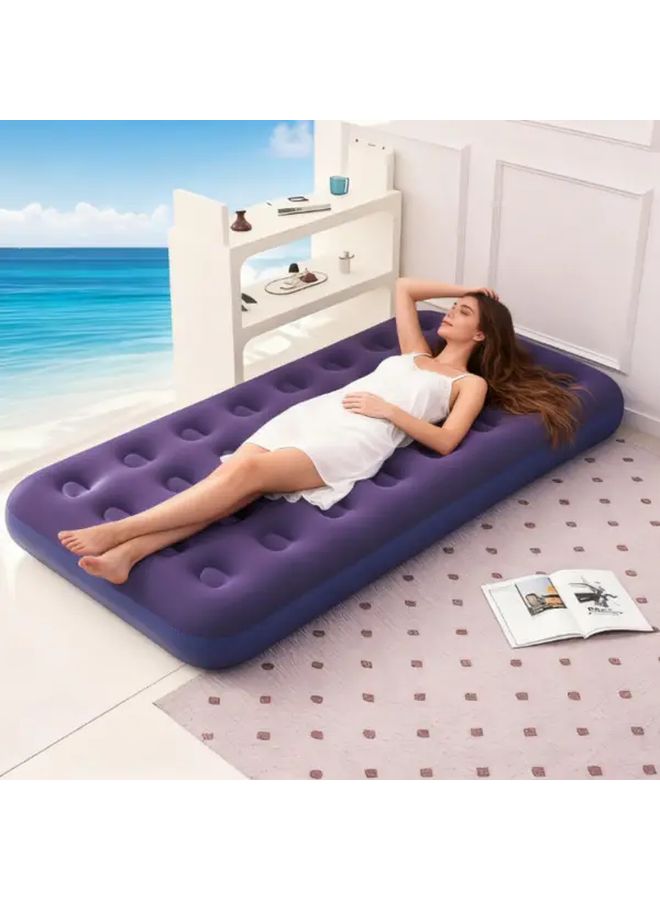 Inflatable Camping Mattress For Two With Foot Pump Portable Durable PVC For Outdoor Beach - Image 1