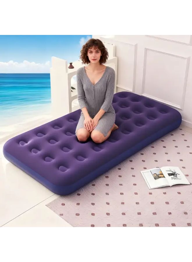 Inflatable Camping Mattress For Two With Foot Pump Portable Durable PVC For Outdoor Beach - Image 2