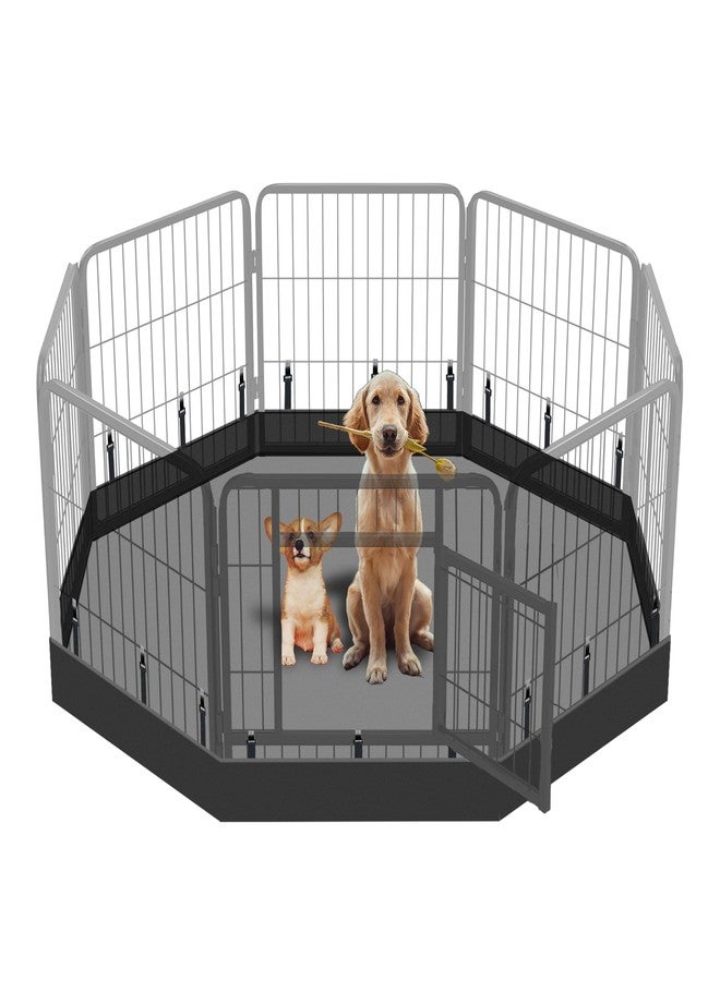 THINMUHAND Dog Playpen Bottom Pad Fits for 24 Inch 8 Panels Metal Exercise Pet Playpen, Dog Crate Pad Puppy Playpen Pad, Elastic Buckles Connections.(Note: Playpen Not Included) -PureBlack - Image 1