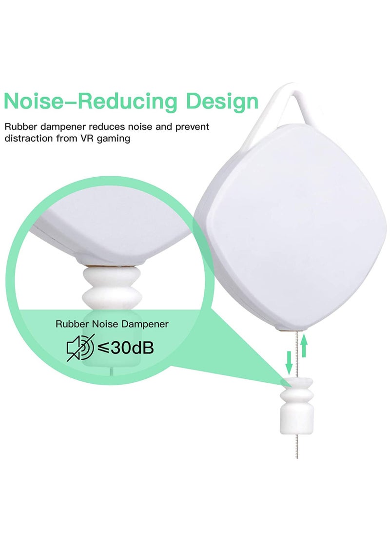 SYOSI - VR Cable Management System, Ceiling Hooks with Retractable Carabiner, KASTWAVE Retractable Ceiling Pulley System for Oculus Quest/Quest 2/HTC Vive/Vive Pro/Oculus Rift/Rift S(6Packs White) - Image 1
