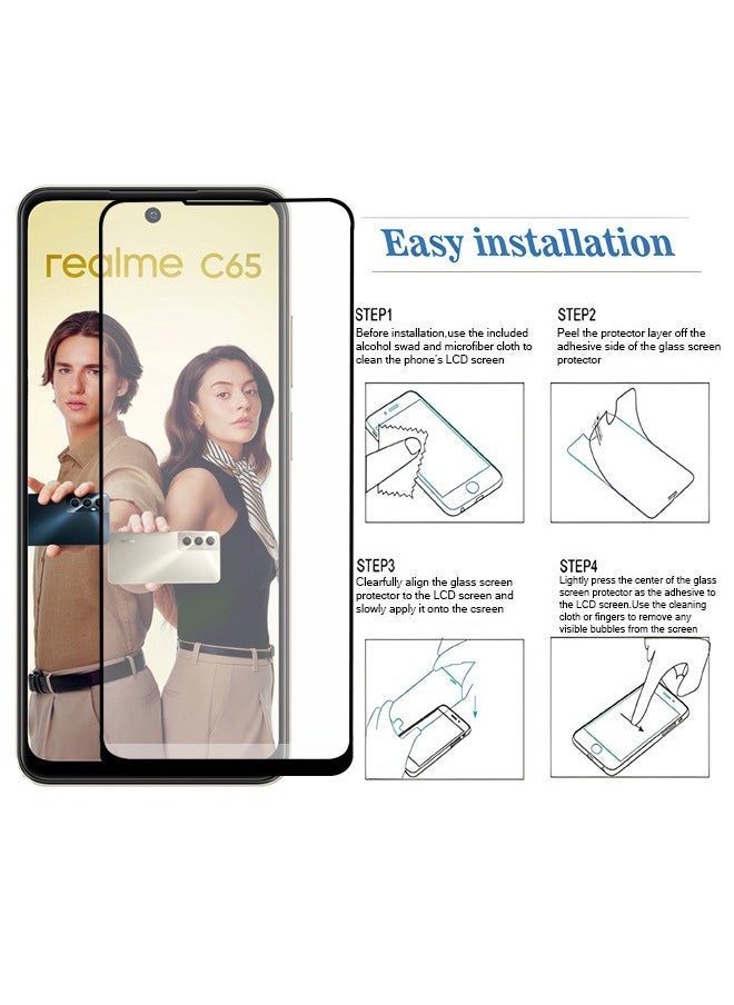 ZVEV 2 PCS Screen Protector for Realme C65 4G Tempered Glass Film with Easy Installation Tool, Ultra-clear, Shatterproof Anti-Scratch Film Screen Protector - Image 4