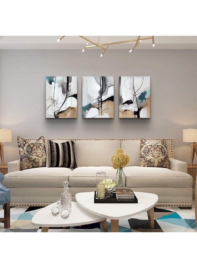 Home Trove Dzrwubhs Canvas Wall Art For Living Room Wall Decor For Bedroom Modern Family Canvas Art Office Decor Abstract Wall Paintings Pictures Artwork Ready To Hang Room Home Decorations 12" X 16" 3 Piece  - Image 3