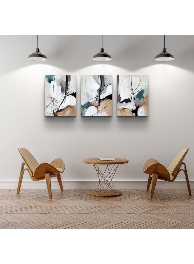 Home Trove Dzrwubhs Canvas Wall Art For Living Room Wall Decor For Bedroom Modern Family Canvas Art Office Decor Abstract Wall Paintings Pictures Artwork Ready To Hang Room Home Decorations 12" X 16" 3 Piece  - Image 4