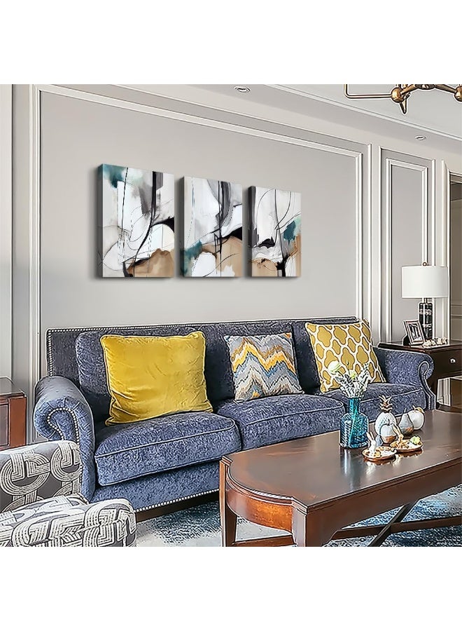 Home Trove Dzrwubhs Canvas Wall Art For Living Room Wall Decor For Bedroom Modern Family Canvas Art Office Decor Abstract Wall Paintings Pictures Artwork Ready To Hang Room Home Decorations 12" X 16" 3 Piece  - Image 2