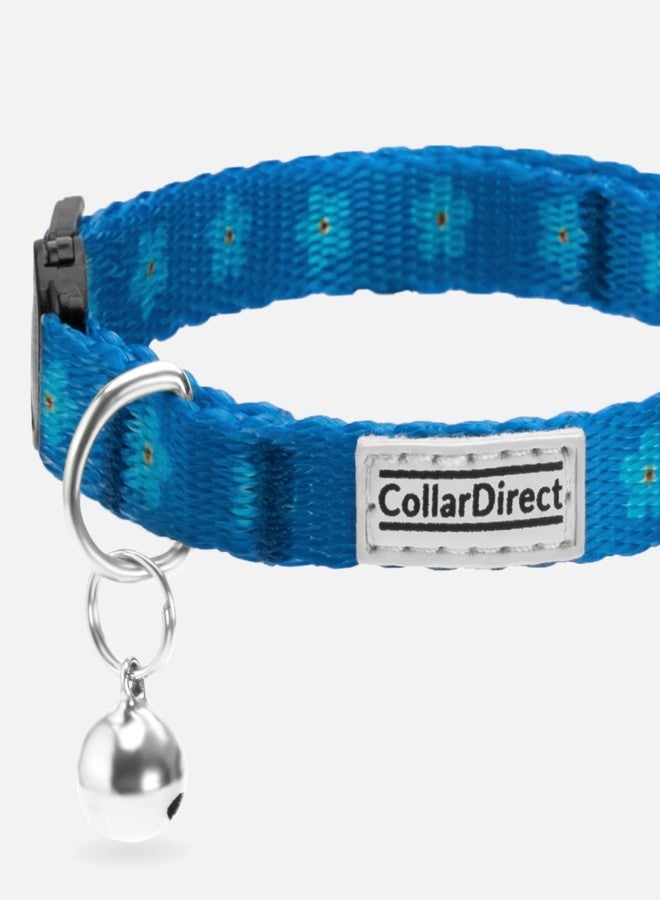 CollarDirect Cat Collar with Removable Bell Floral Pattern 2 Pack Set Flower Adjustable Safety Breakaway Collars for Cats Kitten - Image 2