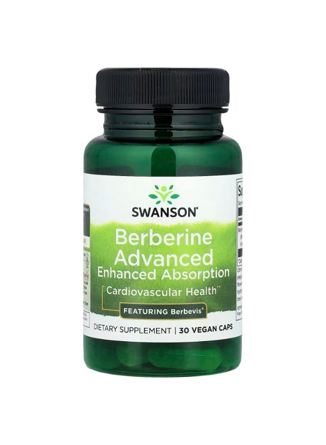 SWANSON Berberine Advanced Enhanced Absorption, 30 Vegan Caps (550 mg per Capsule) - Image 1