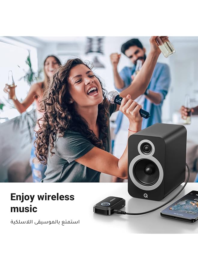 Ugreen Bluetooth Adapter 5.3 For Car, Bluetooth Receiver 3.5Mm Jack With Built-In Microphone For Car Stereo/Speaker/Home Stereo/Wired Headphones,15H Battery Life - Image 5