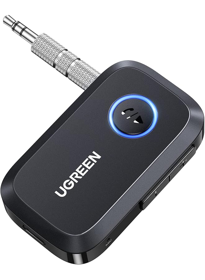 Ugreen Bluetooth Adapter 5.3 For Car, Bluetooth Receiver 3.5Mm Jack With Built-In Microphone For Car Stereo/Speaker/Home Stereo/Wired Headphones,15H Battery Life - Image 1