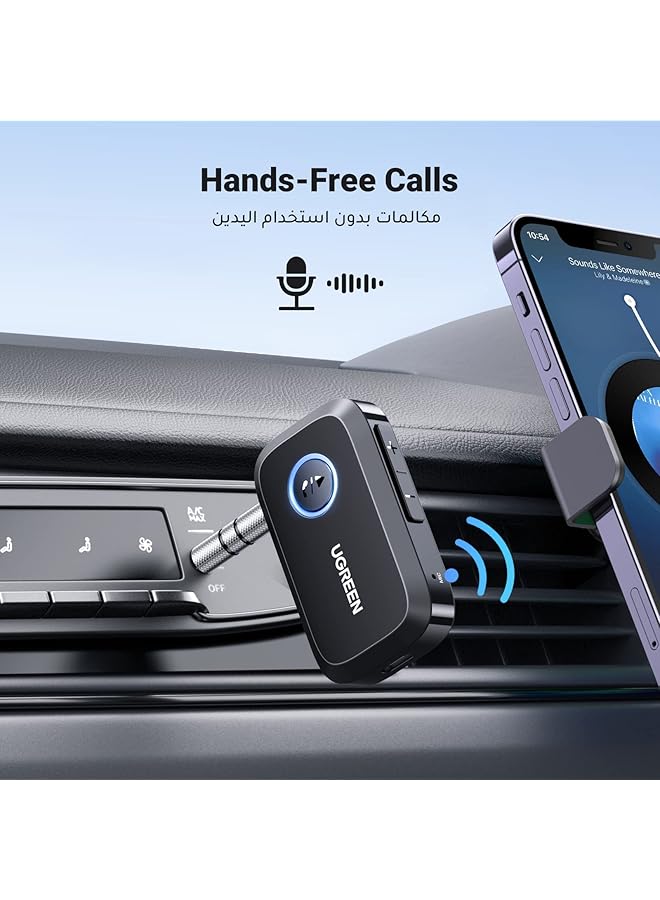 Ugreen Bluetooth Adapter 5.3 For Car, Bluetooth Receiver 3.5Mm Jack With Built-In Microphone For Car Stereo/Speaker/Home Stereo/Wired Headphones,15H Battery Life - Image 2